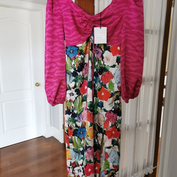 Glamorous brend pink floral dress new, size 6 - Picture 2 of 6